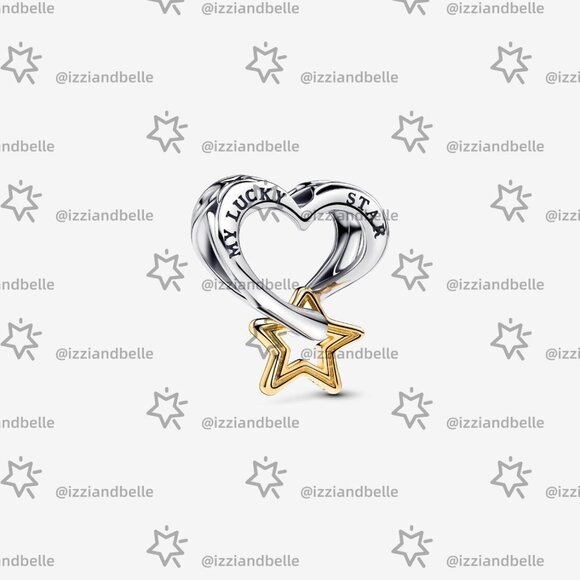 Pandora Lucky Star & Heart Charm - Picture 1 of 6